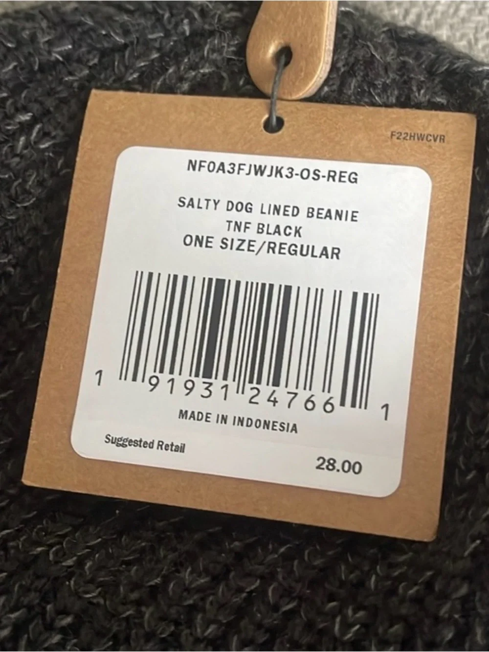 The North Face Black Ribbed Cuff Beanie